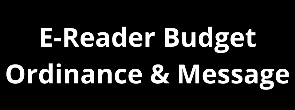 e-Reader Accessible Manager's Message & Budget Ordinance